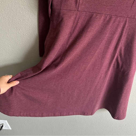 Toad & Co Burgundy Long Sleeve Jersey Knit Dress Medium - Picture 5 of 11